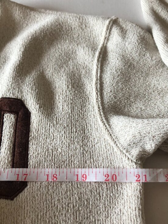 New York Popular Chicago Crew Neck Sweater Sweatshirt Oatmeal Mens M Embroidered - Picture 13 of 14